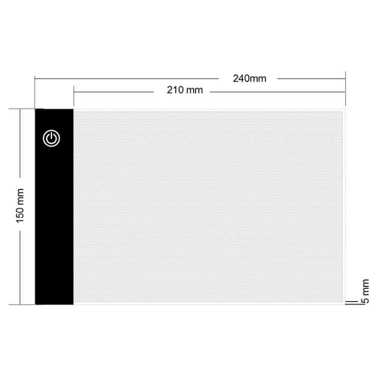 Lavagna luminosa LED A5 acrilico USB dimmerabile 3 livelli