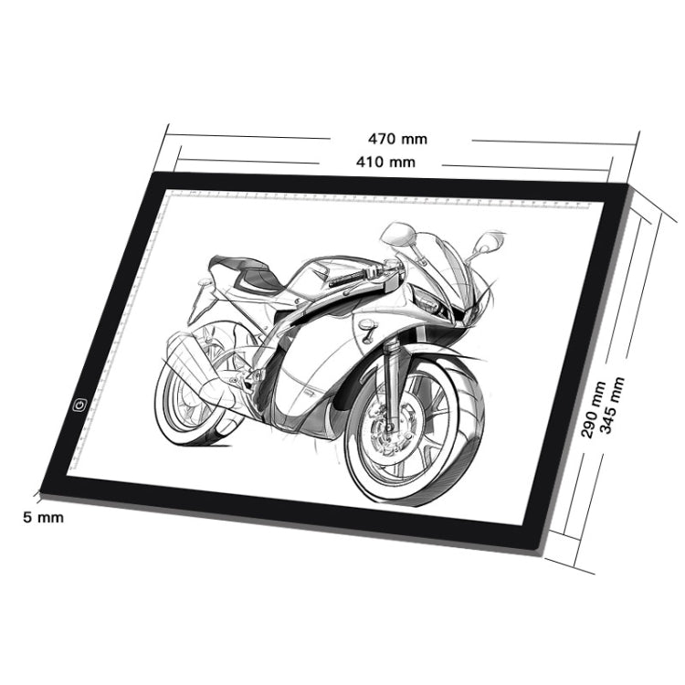 Lavagna luminosa LED A3 dimmerabile con cavo USB