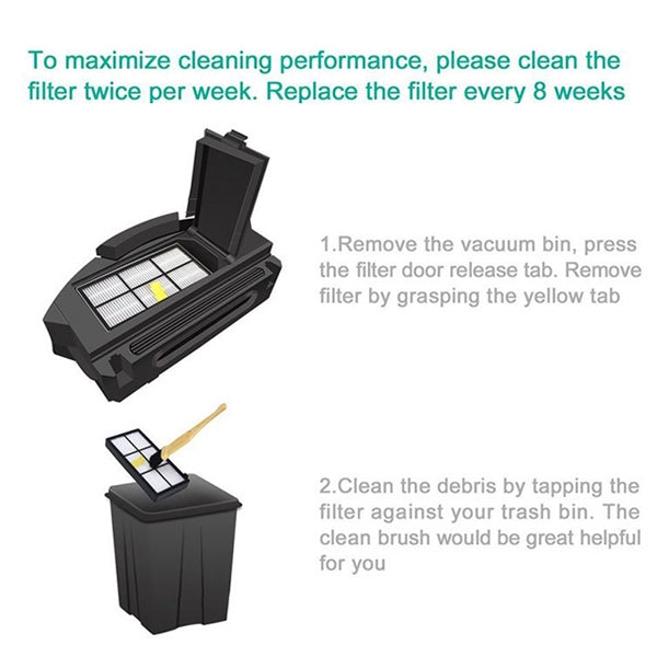 Filtri HEPA e kit spazzole per iRobot Roomba Serie 8/9