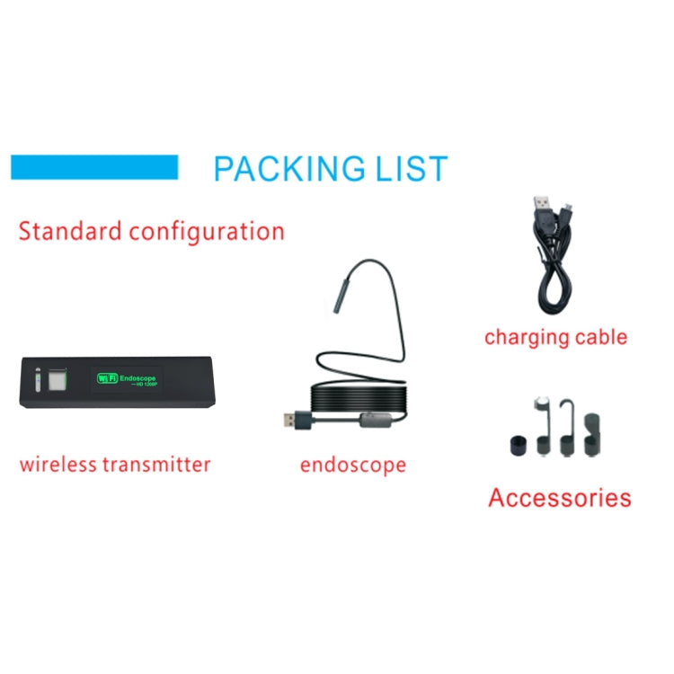 Telecamera ispezione tubo WiFi HD 8 mm 10 m impermeabile
