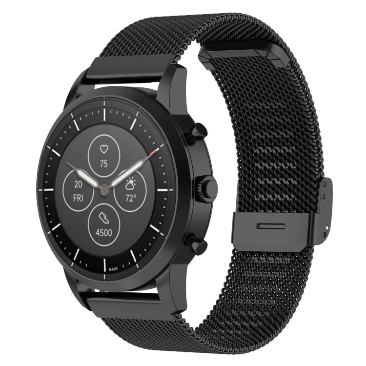 Cinturino maglia metallica 22 mm per Fossil Hybrid Smartwatch HR