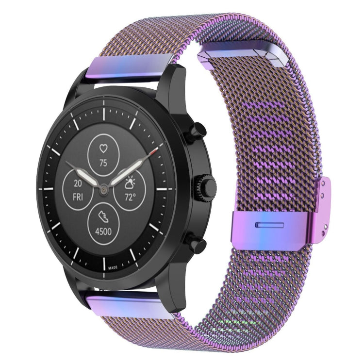 Cinturino maglia metallica 22 mm per Fossil Hybrid Smartwatch HR