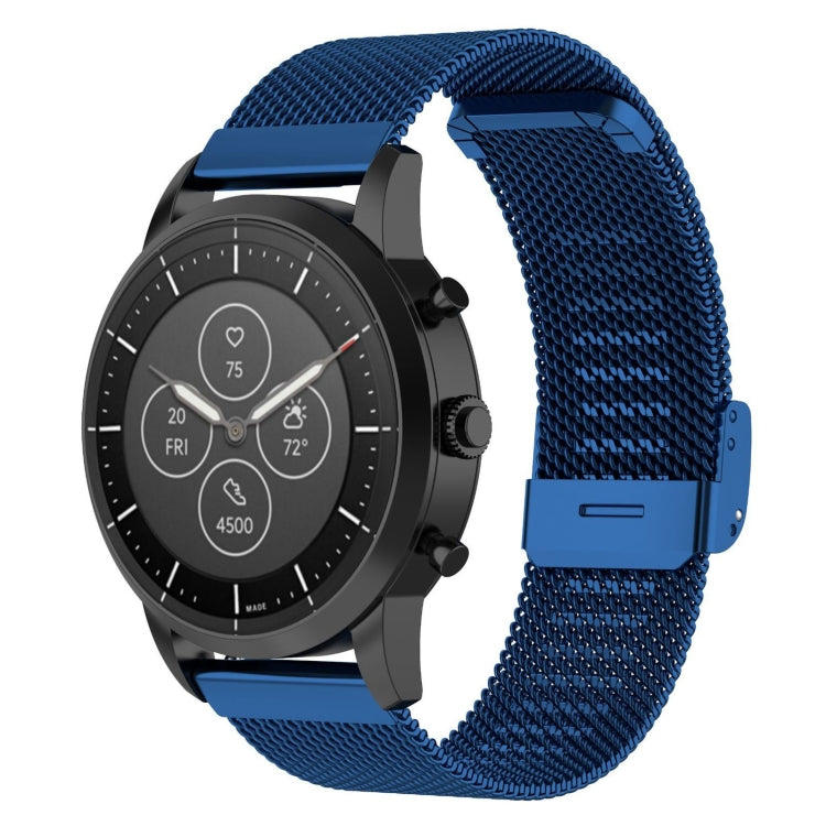 Cinturino maglia metallica 22 mm per Fossil Hybrid Smartwatch HR