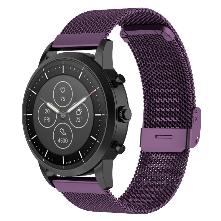 Cinturino maglia metallica 22 mm per Fossil Hybrid Smartwatch HR