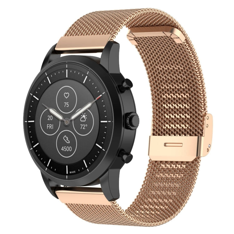 Cinturino maglia metallica 22 mm per Fossil Hybrid Smartwatch HR