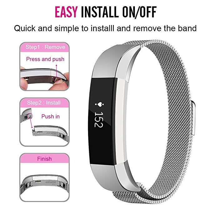 Cinturino magnetico in acciaio per Fitbit Alta grande