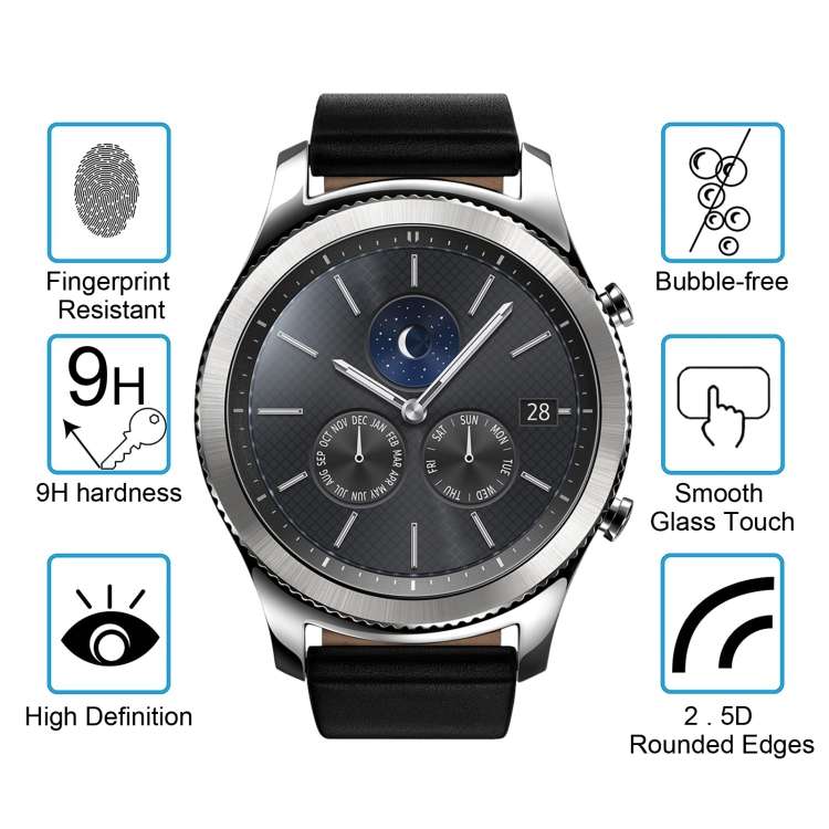 Pellicola vetro temperato 0,2 mm per Samsung Gear S3