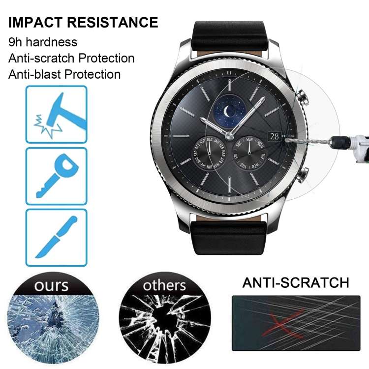 Pellicola vetro temperato 0,2 mm per Samsung Gear S3