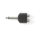 Adattatore audio mono Maschio 6,35 mm a 2x Femmina RCA nero 10 pezzi