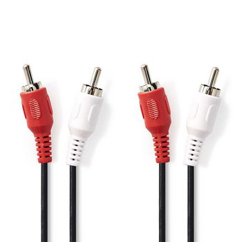 Cavo audio stereo 2x RCA maschio 5,0 m nero
