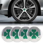 Adesivo decorativo mozzo ruota quadrifoglio argento 5,8 cm