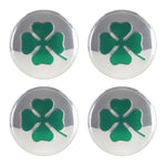 Adesivo decorativo mozzo ruota quadrifoglio argento 5,8 cm