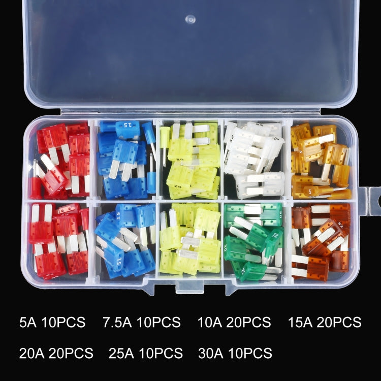 Set 100 portafusibili a lama per auto 5-30A