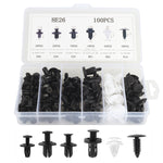 Set 100 clip rivetti fissaggio plastica per auto universali
