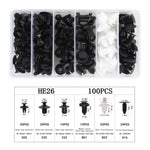 Set 100 clip rivetti fissaggio plastica per auto universali