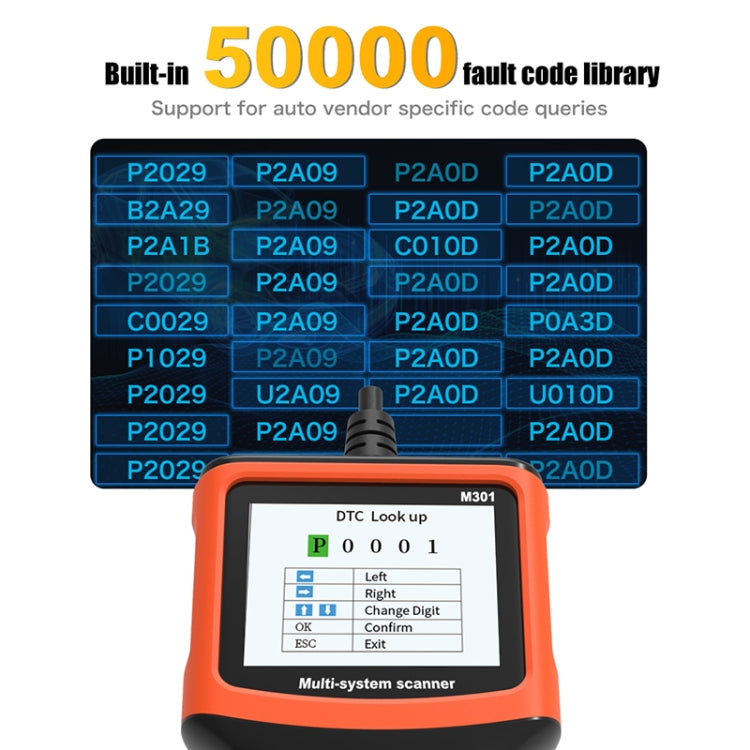 Lettore codici guasti auto OBD2 9-18V diagnostica