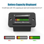Indicatore batteria LED regolabile 12V-72V per veicoli elettrici