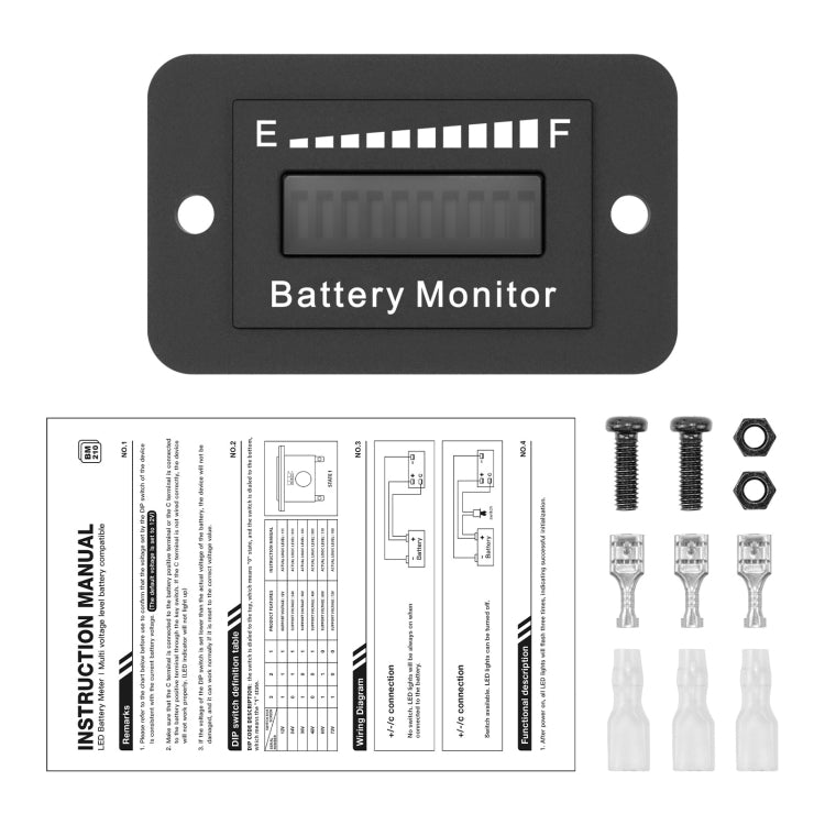 Indicatore batteria LED regolabile 12V-72V per veicoli elettrici