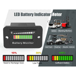 Indicatore batteria LED regolabile 12V-72V per veicoli elettrici