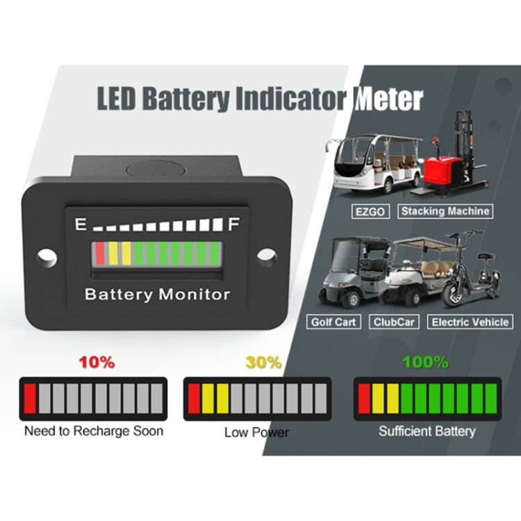 Indicatore batteria LED regolabile 12V-72V per veicoli elettrici