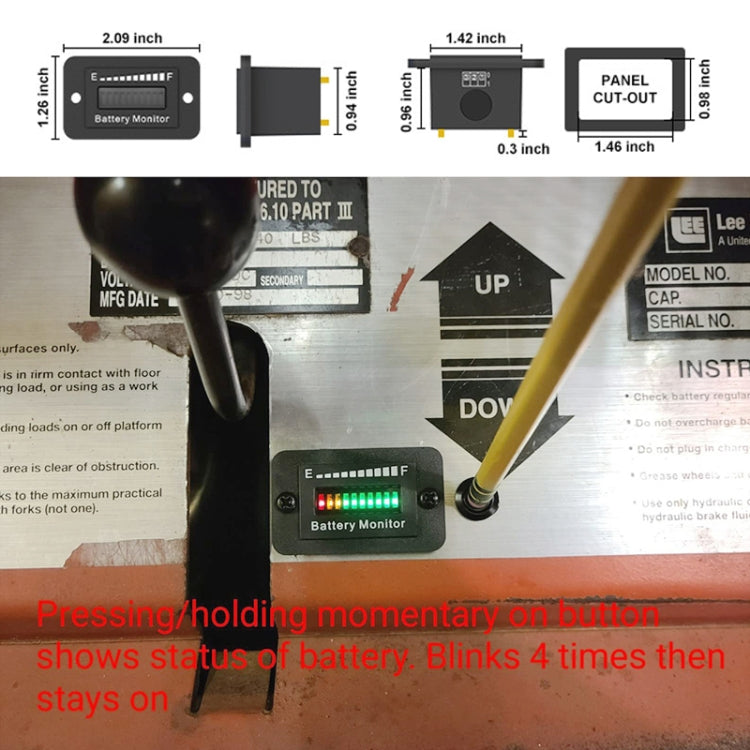 Indicatore batteria LED regolabile 12V-72V per veicoli elettrici