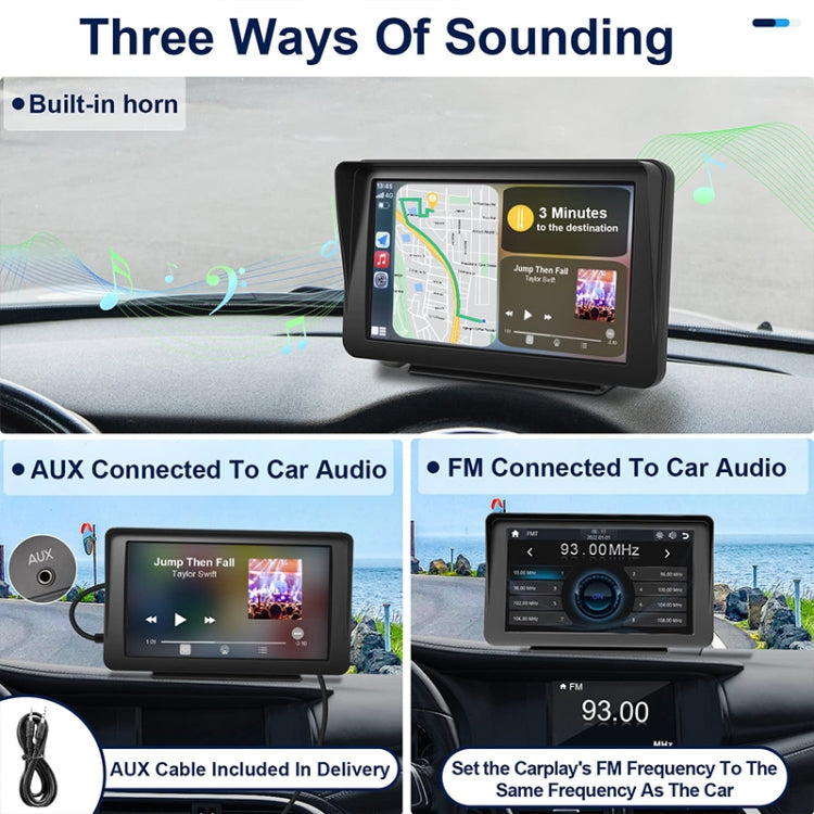 Navigatore auto wireless 7" con CarPlay e Bluetooth