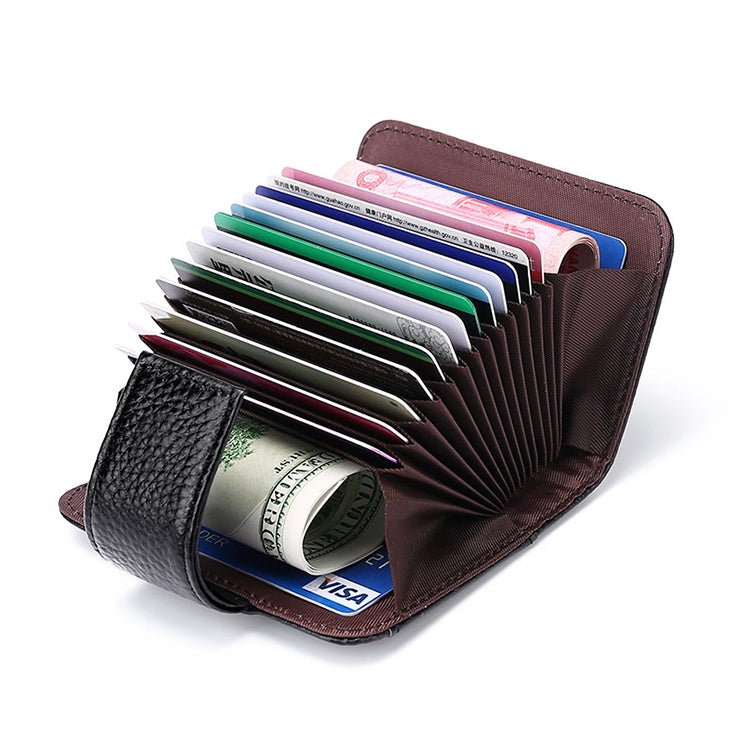 Portafoglio orizzontale RFID in pelle con 13 slot carte