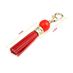 Portachiavi in pelle di vacchetta con nappa 12cm