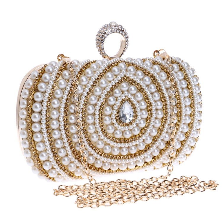 Borsa a mano con perle per feste da donna 16x10x5 cm