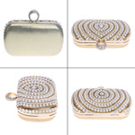 Borsa a mano con perle per feste da donna 16x10x5 cm