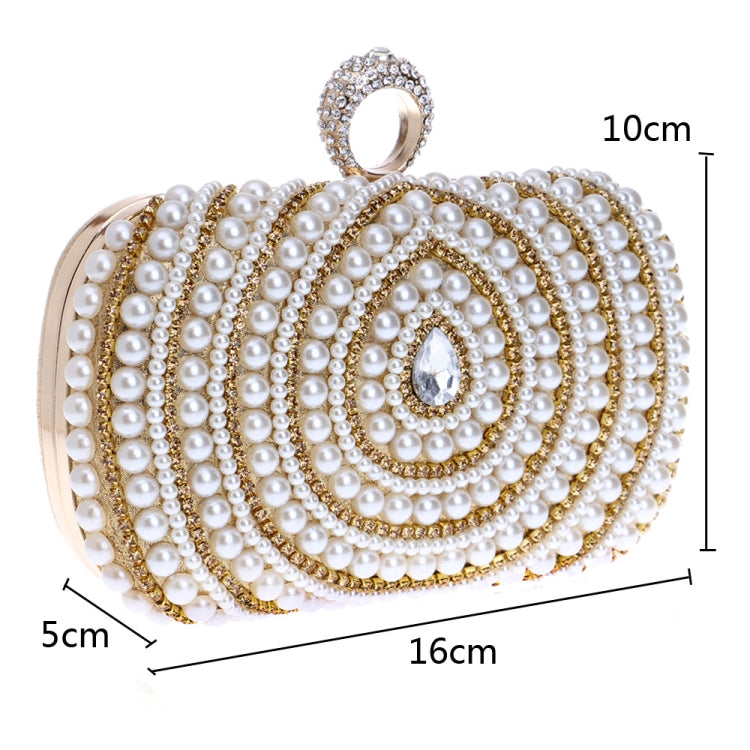 Borsa a mano con perle per feste da donna 16x10x5 cm
