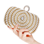 Borsa a mano con perle per feste da donna 16x10x5 cm