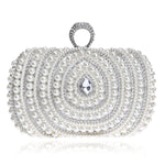 Borsa a mano con perle per feste da donna 16x10x5 cm