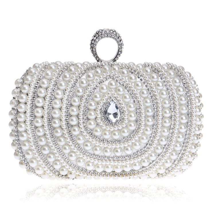 Borsa a mano con perle per feste da donna 16x10x5 cm