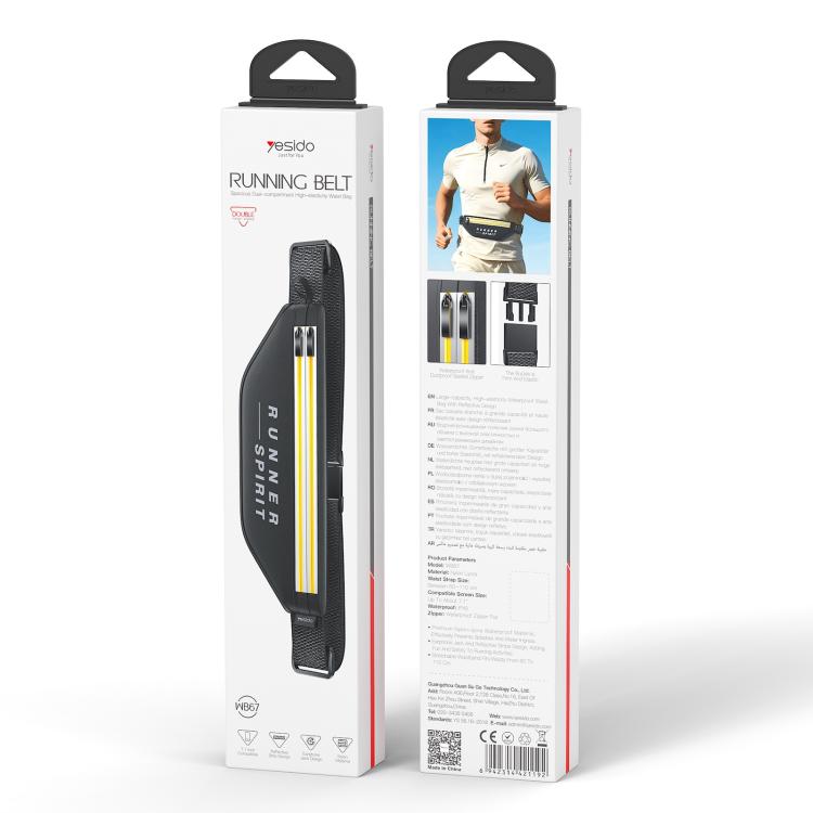 Marsupio da corsa Yesido WB67 con doppia cerniera, impermeabile IPX6, riflettente, di grande capacità, ideale per lo sport.