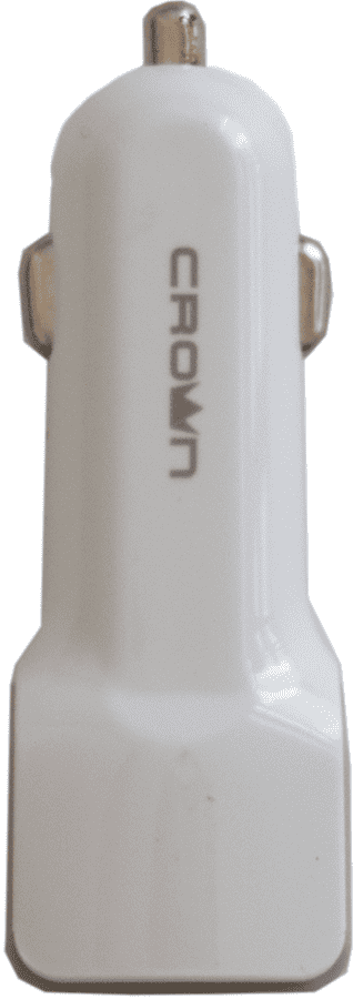 Caricabatterie per auto 2xUSB bianco CrownMicro