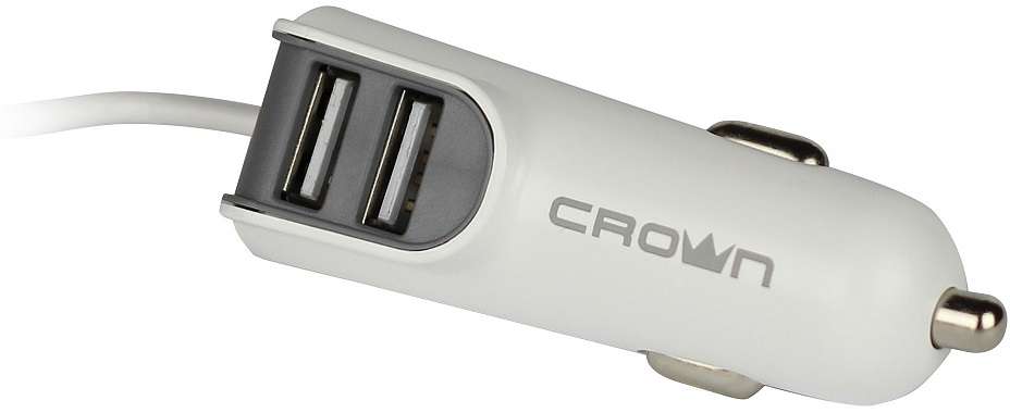 Caricabatterie per auto con due porte USB 3.1A e cavo micro USB Crown Micro