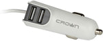 Caricabatterie per auto con due porte USB 3.1A e cavo micro USB Crown Micro