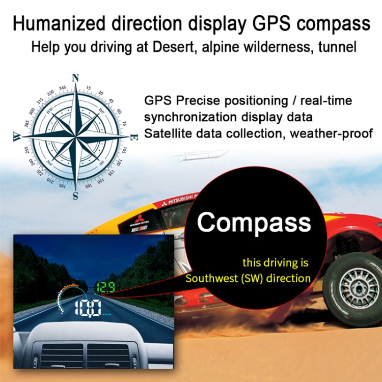 Q5 GPS Head Up Display auto 4 pollici con allarmi