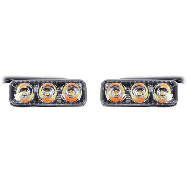 2 pezzi Luci DRL auto 12V 6W bianche e gialle 400LM