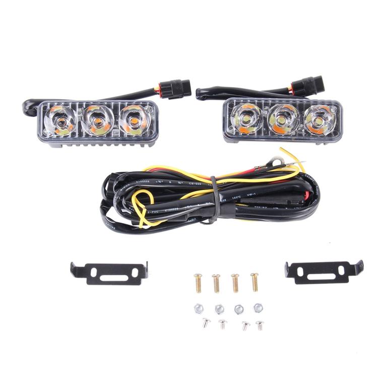 2 pezzi Luci DRL auto 12V 6W bianche e gialle 400LM