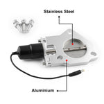 Kit motore valvole scarico elettriche 2,5" acciaio inox