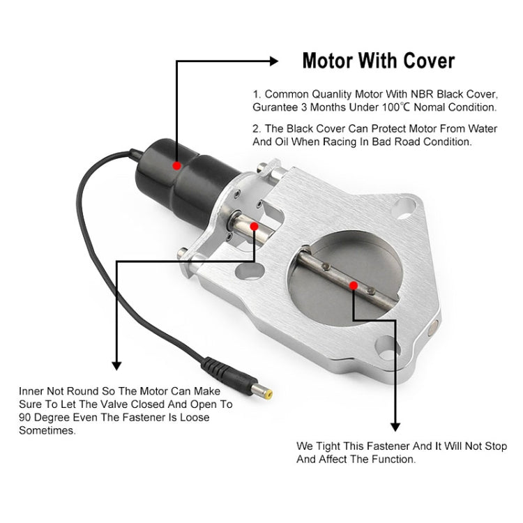 Kit motore valvole scarico elettriche 2,5" acciaio inox