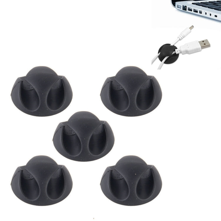 Clip doppio foro per gestione cavi 5 pezzi in silicone