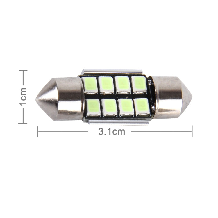 Lampada LED 31mm 12V 2W 8 SMD per luce interna auto