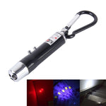 Set 2 portachiavi mini torcia LED e luce laser in metallo