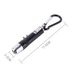 Set 2 portachiavi mini torcia LED e luce laser in metallo