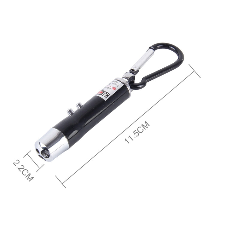 Set 2 portachiavi mini torcia LED e luce laser in metallo