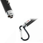 Set 2 portachiavi mini torcia LED e luce laser in metallo