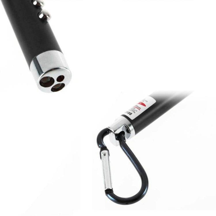 Set 2 portachiavi mini torcia LED e luce laser in metallo